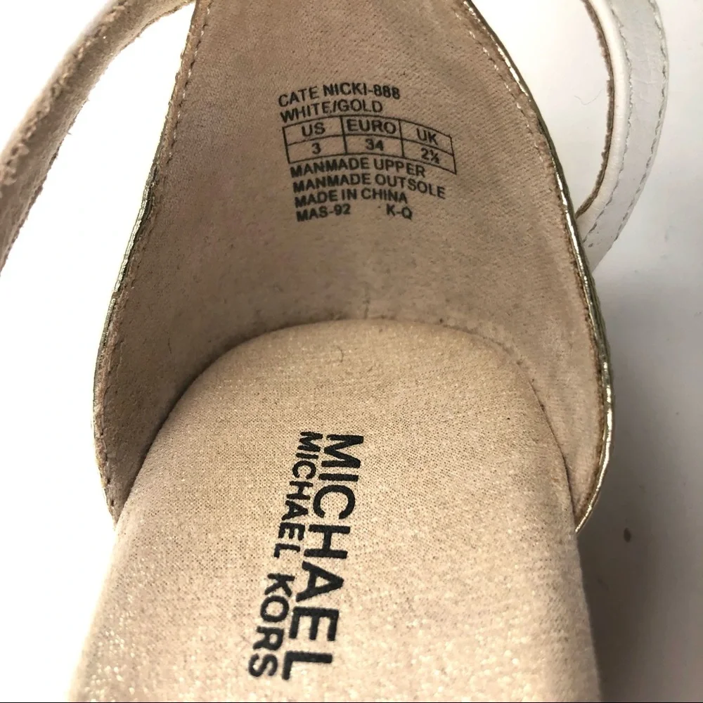 Michael Kors Girls Ankle Strap Wedge Sandals Size3